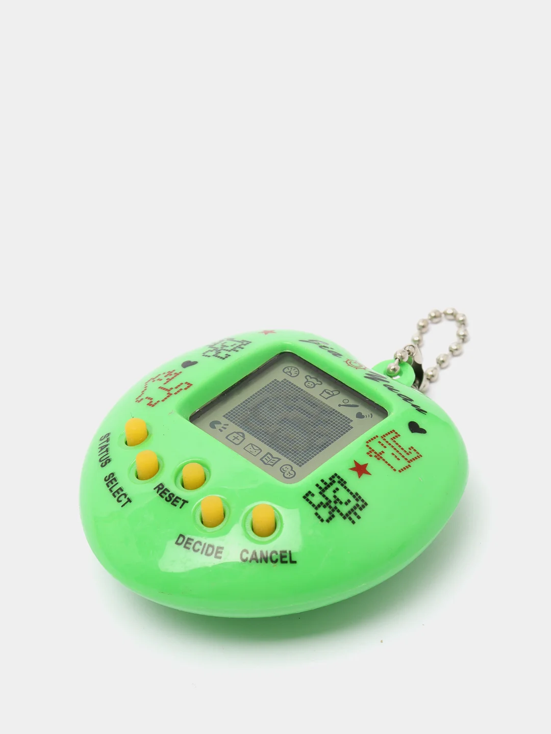 Зеленый виртуальный электронный питомец игрушка Тамагочи / Tamagotchi / разные цвета. (сердечко)