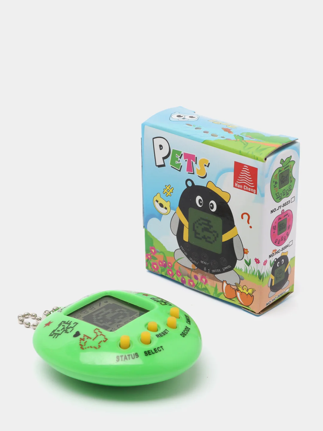 Зеленый виртуальный электронный питомец игрушка Тамагочи / Tamagotchi / разные цвета. (сердечко)