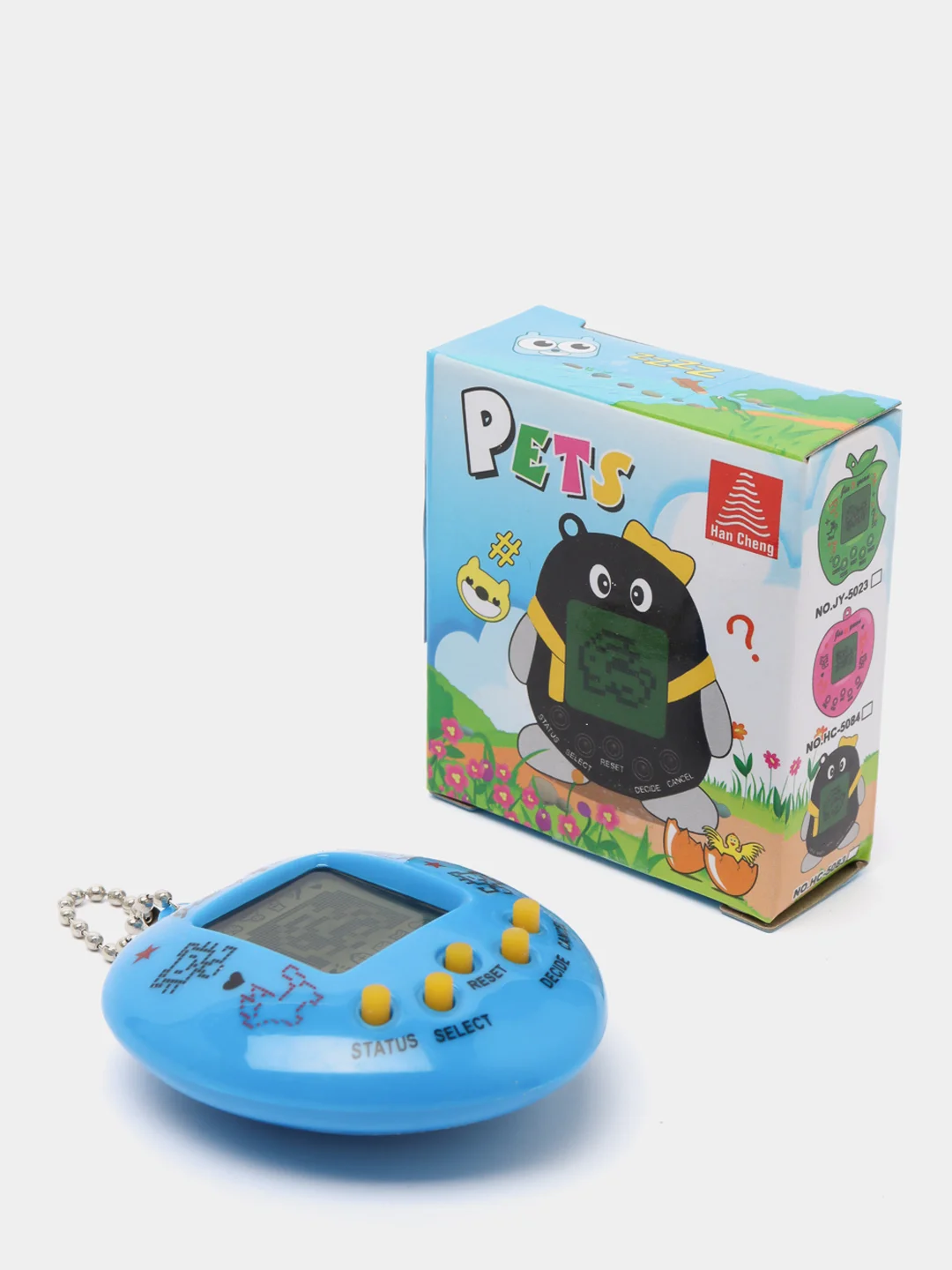 Синий виртуальный электронный питомец игрушка Тамагочи / Tamagotchi / разные цвета. (сердечко)