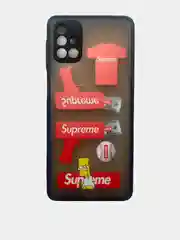 Бордовый чехол для Samsung A02S, M31S, M51, с рисунком, матовый