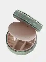 Зеленый шкатулка для украшений / Дорожный органайзер для хранения ювелирных украшений / бижутерии