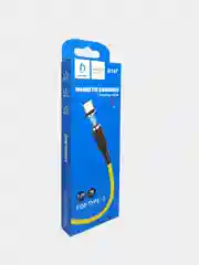 Желтый кабель магнитный USB DENMEN D18L/D18T для зарядки Type-C / Lightning 2.4A
