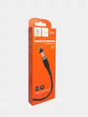 Черный кабель магнитный USB DENMEN D18L/D18T для зарядки Type-C / Lightning 2.4A