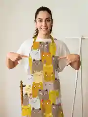 Фартук Коты крем