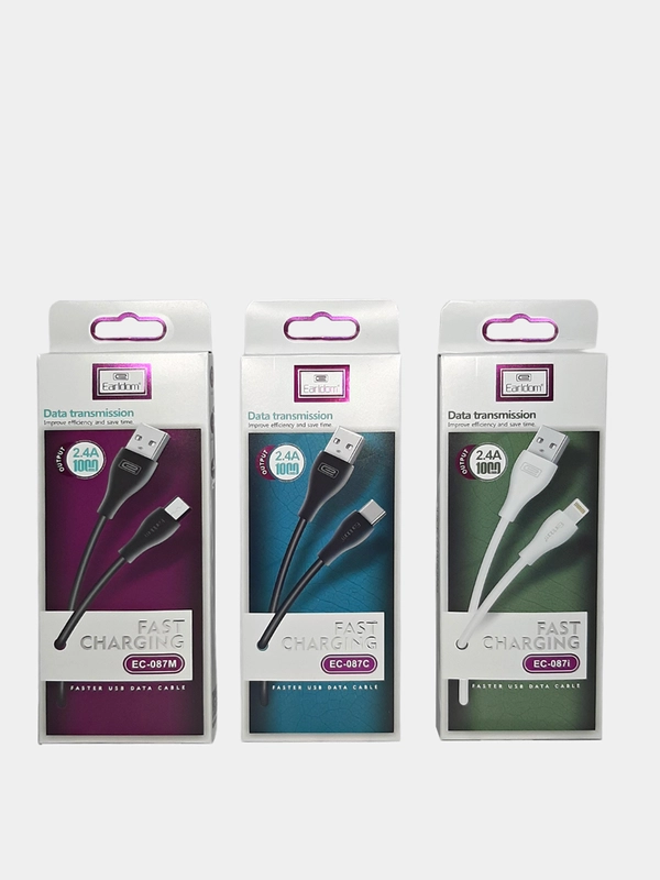 Кабель USB EARLDOM EC-087 для передачи данных и подзарядки Micro / Type-C / Lightning