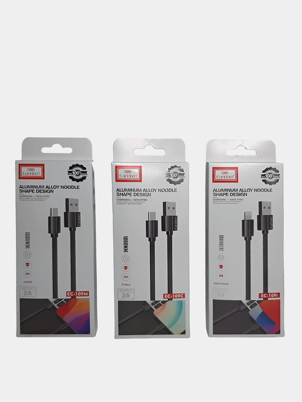 Кабель USB EARLDOM EC-109 для передачи данных и подзарядки Micro / Type-C / Lightning