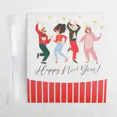 Красный складная коробка подарочная Happy NY, 20 х 18 х 5 см