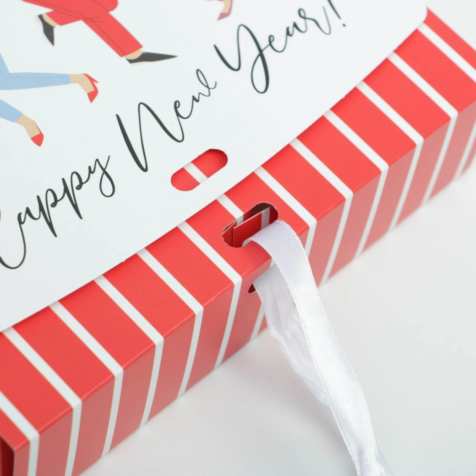 Красный складная коробка подарочная Happy NY, 20 х 18 х 5 см