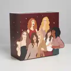 Коробка складная Новогодняя, 15 х 15 х 8 см