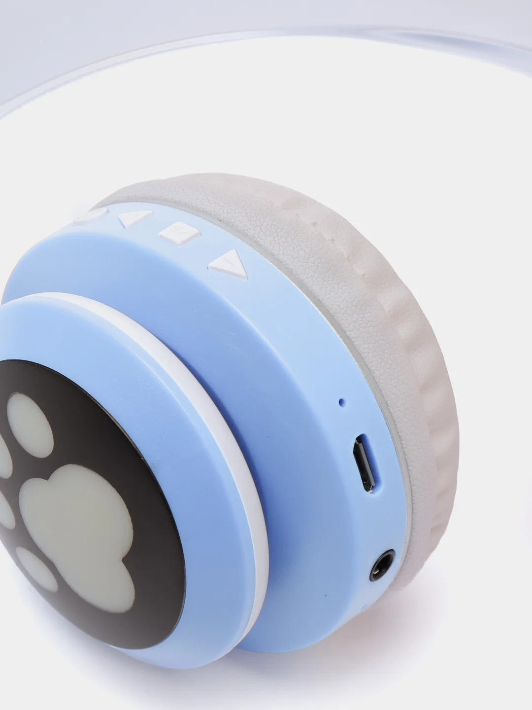 Синий беспроводные Bluetooth наушники с кошачьими светящимися ушками