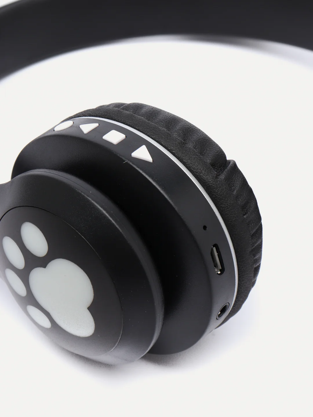Черный беспроводные Bluetooth наушники с кошачьими светящимися ушками