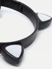 Черный беспроводные Bluetooth наушники с кошачьими светящимися ушками