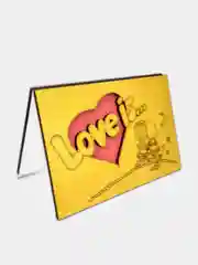 Бежевый меланж открытка деревянная "Love you", "Love is"