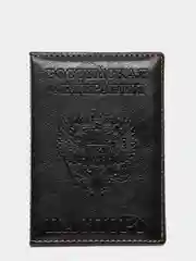 Черный обложка на паспорт из искусственной кожи