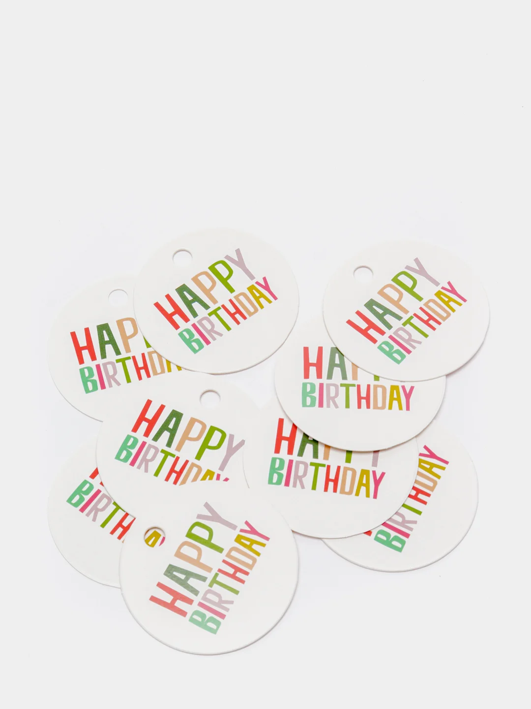 Бирка круглая "Happy birthday"