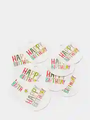 Бирка круглая "Happy birthday"
