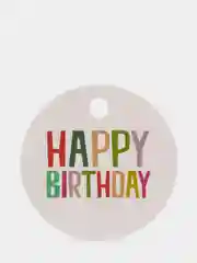 Бирка круглая "Happy birthday"