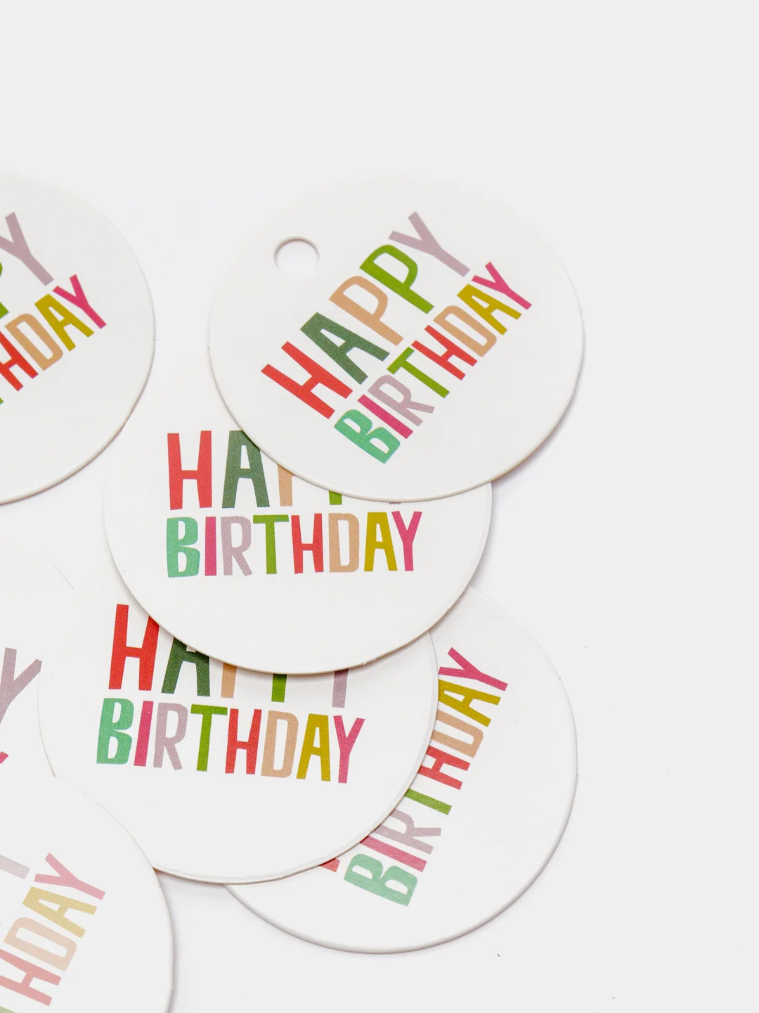 Бирка круглая "Happy birthday"