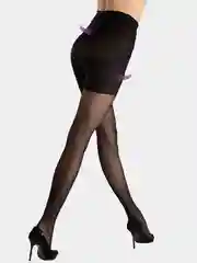 Черный колготки "мелкий горошек" с сильной утяжкой эффект Push Up, Effect Up Amalia, 40 ден