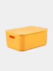 Желтый корзина для хранения пластиковая с крышкой