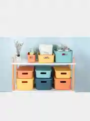 Желтый корзина для хранения пластиковая с крышкой