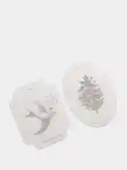 Коробка-подушка/ Коробка-конверт белая с цветами, 2 шт в комплекте