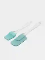 Бирюзовый кулинарный набор для выпечки (кисточка + лопатка)