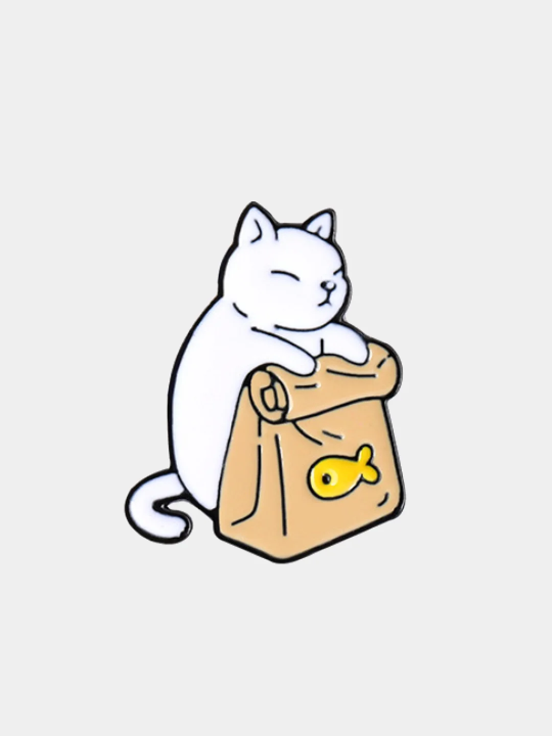 Белый значки с котами (кошками, котятами), пин на одежду или рюкзак