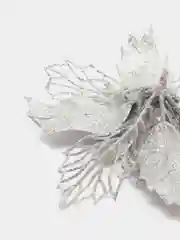 Серебряный елочное украшение цветок набор 5 штук