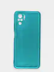 Бирюзовый чехол прозрачный для Xiaomi Redmi Note 10 / Note 10S, Poco M5s плотный неоновый с оттенком