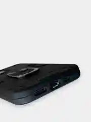 Угольный чехол Apple iPhone 13 Pro противоударный с металлической подставкой