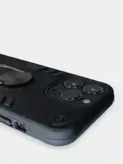 Угольный чехол Apple iPhone 13 Pro противоударный с металлической подставкой
