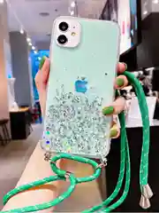 Бирюзовый чехол на iphone 11 pro на шнурке