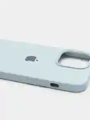 Светло-синий чехол Silicone Case для iPhone 13 Pro с закрытым низом