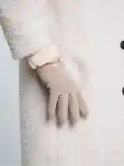 Хаки перчатки женские утепленные с мехом / Для сенсорных экранов