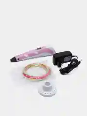 Розовый 3д ручка второго поколения 3D Pen-2, с комплектом стержней из пластика PLA