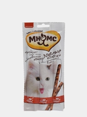 Мнямс лакомые палочки 13,5 см для кошек с говядиной и печенью 1шт по 5 г (3 колбаски)
