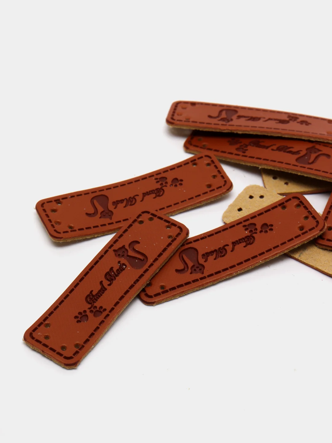 Набор нашивок Hand made, 5 х 1.5 см, 10 штук