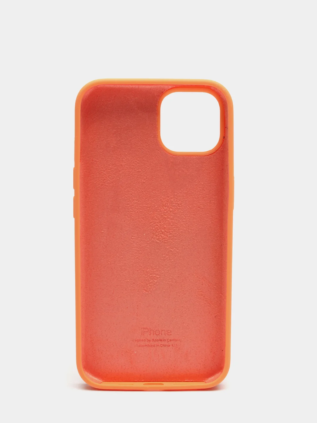 Оранжевый чехол Silicone Case для iPhone 13 с закрытым низом