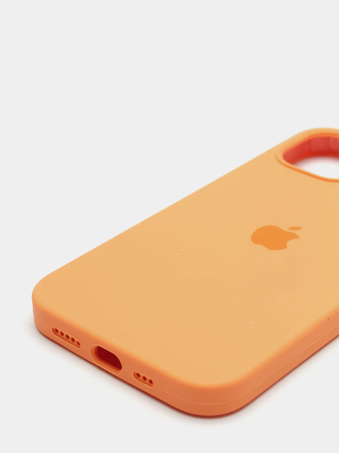 Оранжевый чехол Silicone Case для iPhone 13 с закрытым низом