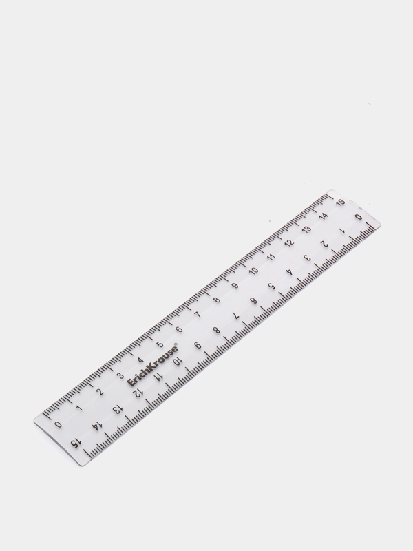 Линейка ErichKrause Clear, в флоупаке, прозрачный, 15 см