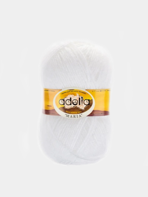 Пряжа белая Adelia Maria white, набор 5 штук