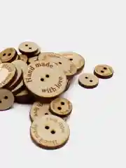 Набор бирок Hand made, пуговки, 30 мм - 6 штук, 25 мм - 6 штук, 15 мм - 25 штук