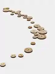 Набор бирок Hand made, пуговки, 30 мм - 6 штук, 25 мм - 6 штук, 15 мм - 25 штук