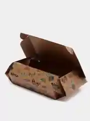 Бежевый меланж коробка складная крафтовая, 21 х 15 х 5 см, 4 вида
