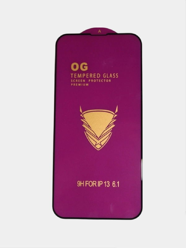 Стекло защитное O.G Full Glass IPhone 13/13 Pro 9H Black (25/1, 0.15mm, техпак)
