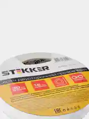 Скотч двусторонний на полипропиленовой основе STEKKER, прозрачный, 18 мм x 30 м