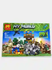Бирюзовый детский конструктор Майнкрафт My World "Падение башни" 400/600/800 деталей