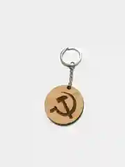 Бронзовый брелок из дерева "Серп и молот"
