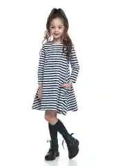 Mini Maxi Платье  для девочки  с длинным рукавом, в полоску